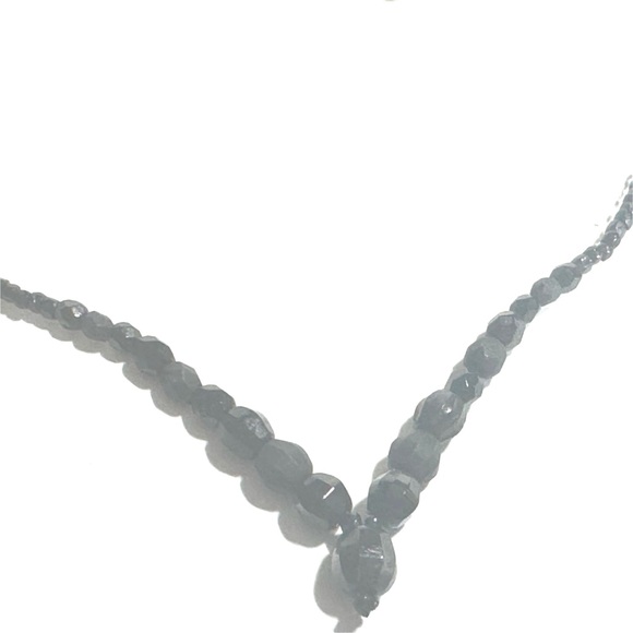 LC Black Faceted Beaded Choker Necklace Gothic Whimsical Witchy 15 inch - Picture 2 of 5